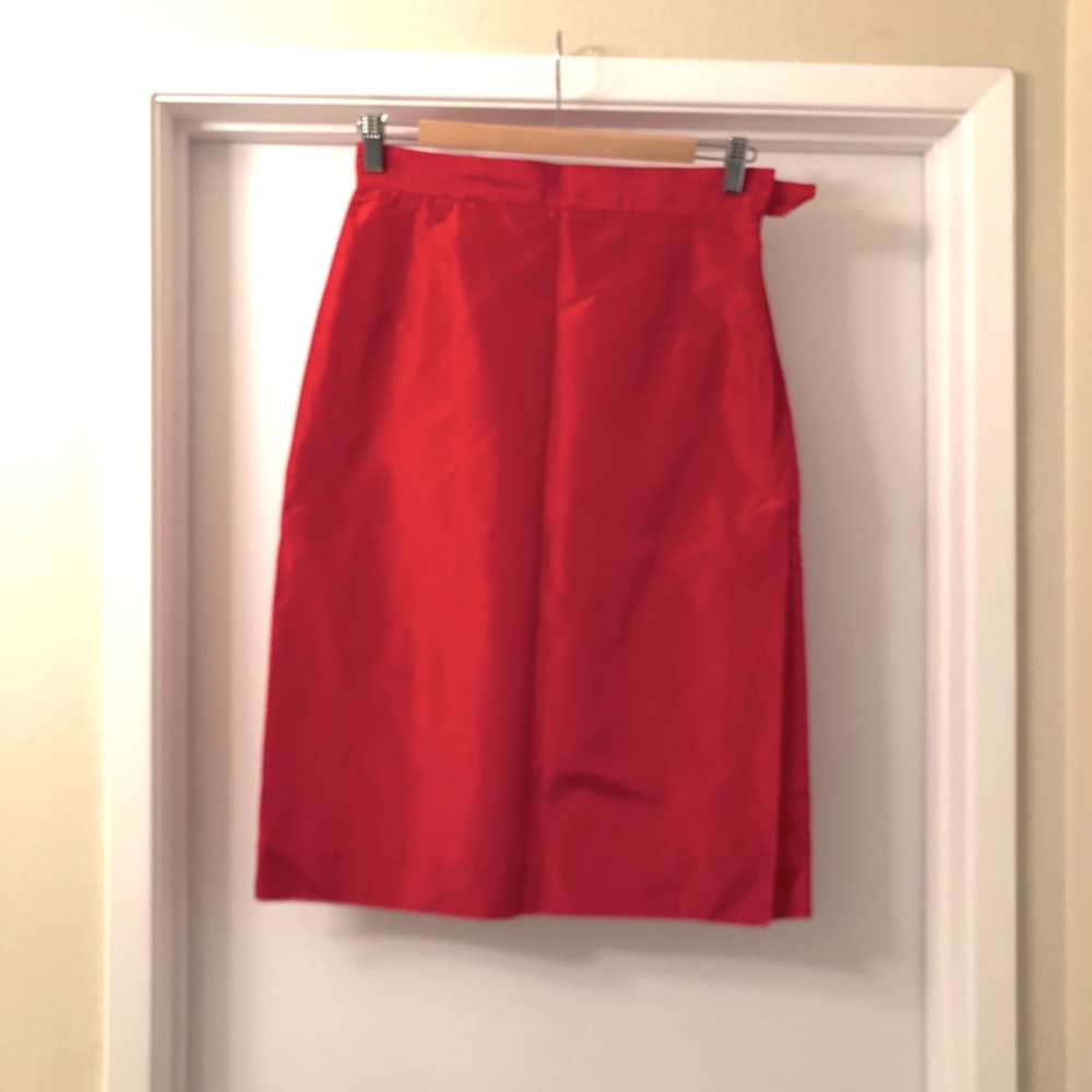 VINTAGE VIVIENNE WESTWOOD SILK RED PENCIL SKIRT